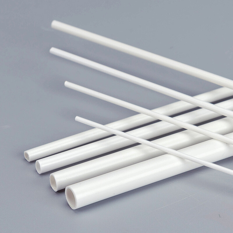 250mm ABS Round Hollow Tube 2mm-8mm Styrene Plastic Pipe DIY Model Crafts White