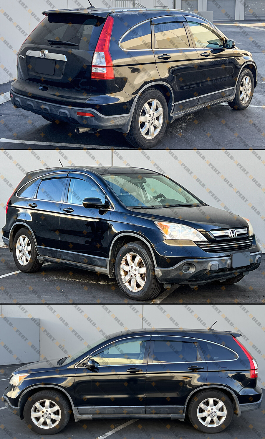 FOR 2007-11 HONDA CRV CR-V CLIP-ON SMOKE TINTED WINDOW VISOR VENT W/ CHROME TRIM