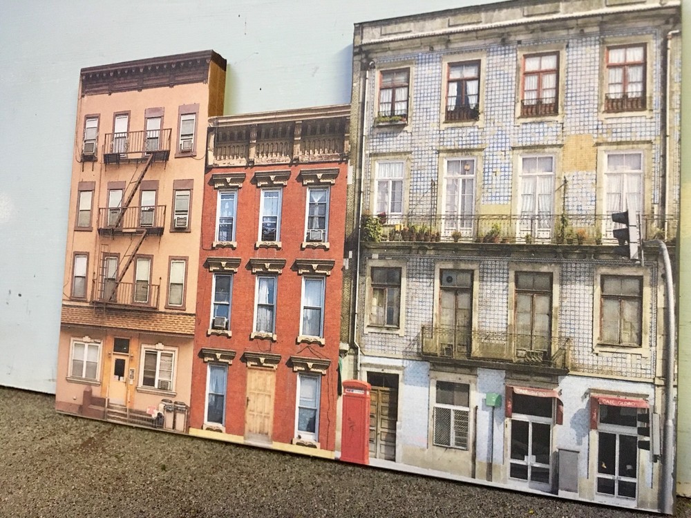 HO Scale Apartment #2 Combo W/LEDs! - Building Flat / Front 3D Background