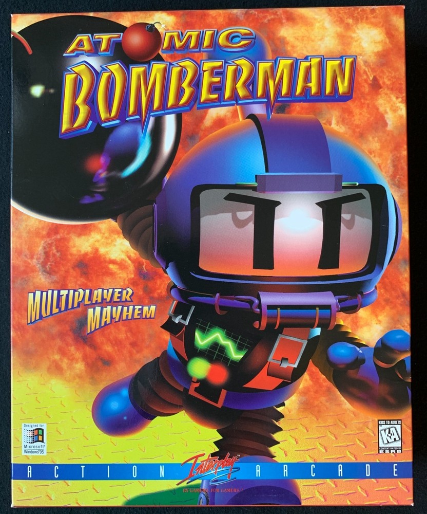 Atomic Bomberman Original Box Computer Game Windows 95 Interplay Vintage