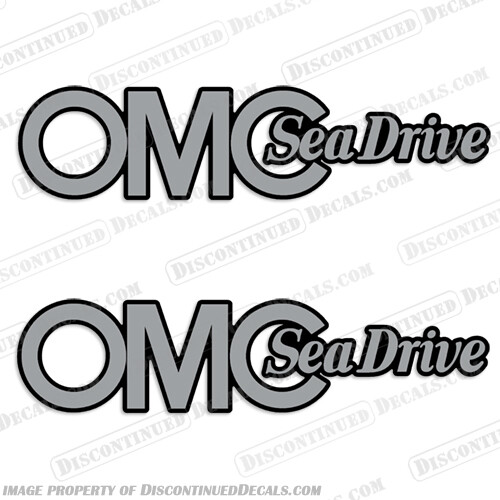 Fits OMC Sea Drive Outboard Decals - Silver