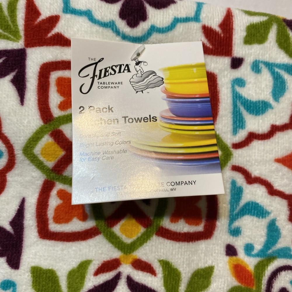 Fiesta Wall Tiles Kitchen Towel Set, Multicolor, 2 Piece
