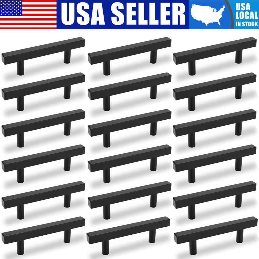 3 Inch Center to Center Cabinet Pulls Handles Matte Black Stainless Steel Lot