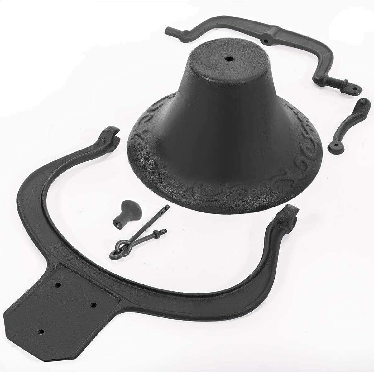 23.5X22 in Church School Antique Vintage Style Large Cast Iron Dinner Farm Bell