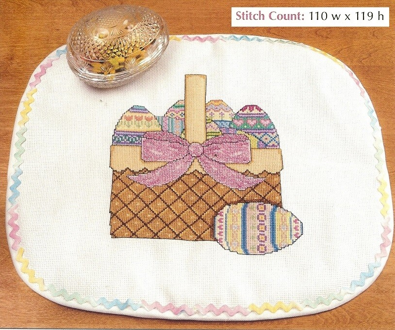 EASTER BASKET  FOR PLACEMAT  -  CROSS STITCH PATTERN ONLY HM - WYP