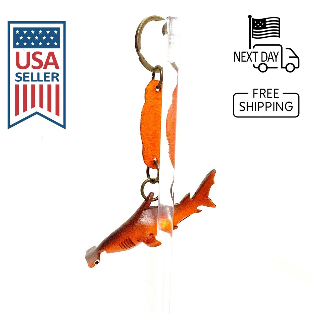 Hammerhead Shark Handmade Leather Keyring