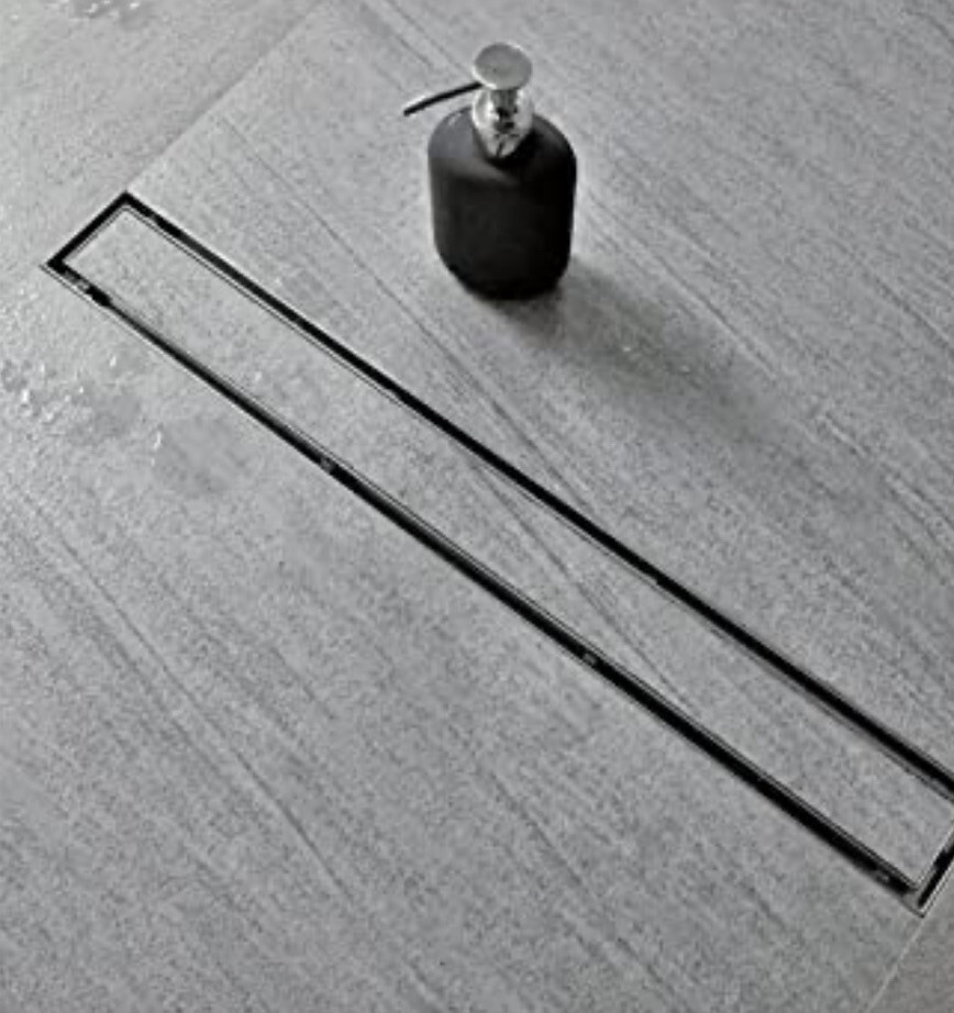 B &K 36” Linear Channel Drain Brushed Nickel w/ Tile Insert Optional