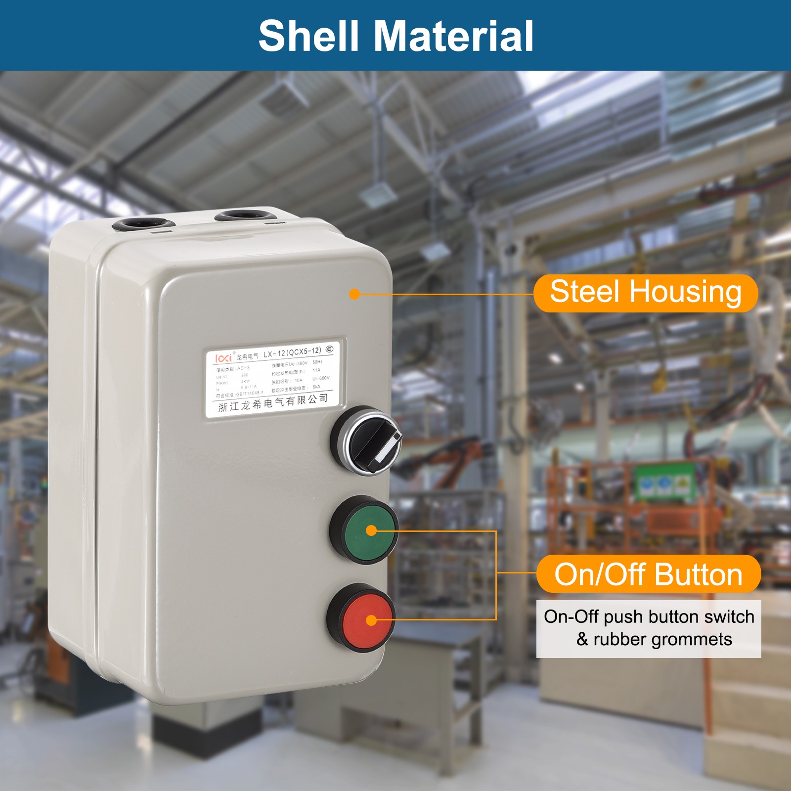 Magnetic Electric Motor Starter 380V 4KW 5HP 3 Phase Magnetic Switch Starter