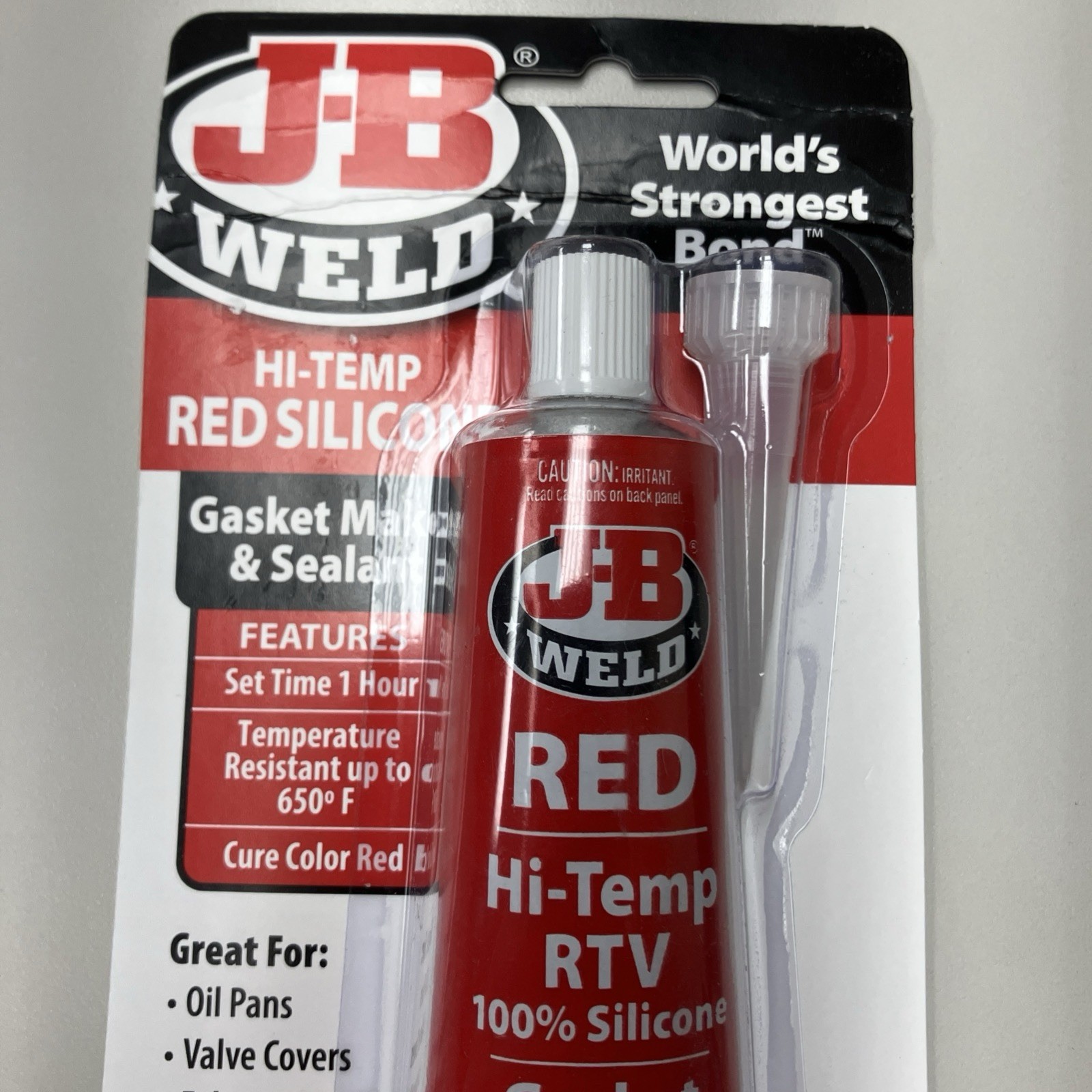 JB Weld 31314 High Temperature Red Acetoxy Silicone Sealant 3 Oz Free Shipping