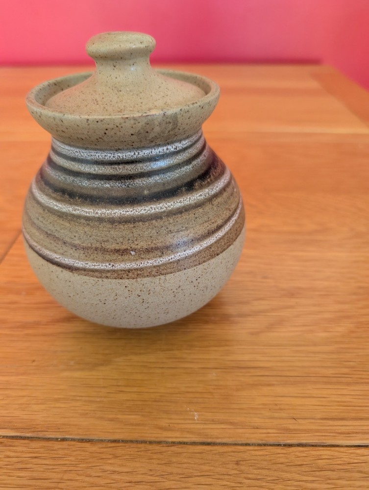 Studio Pottery lca studio Glazed Lidded pot 6.5 " high