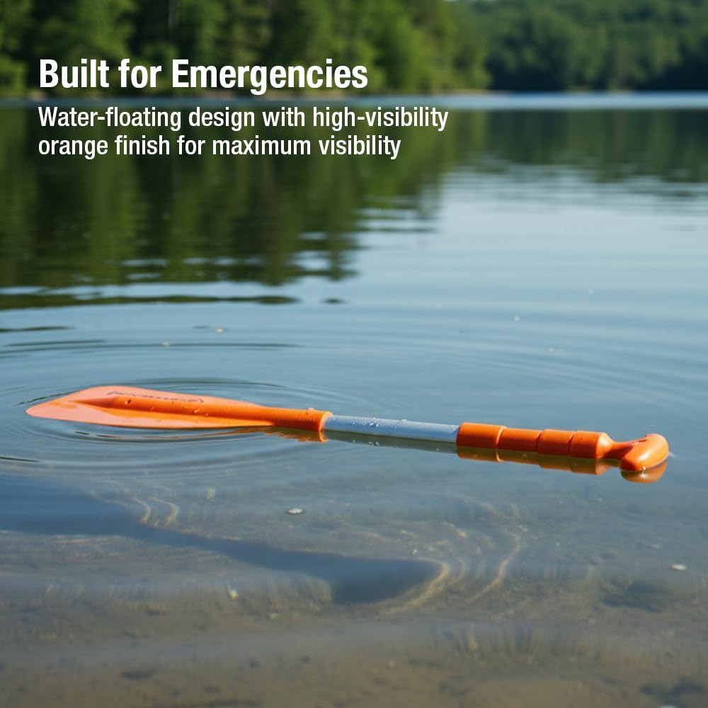 Emergency Telescoping Paddle for Boating, Orange
