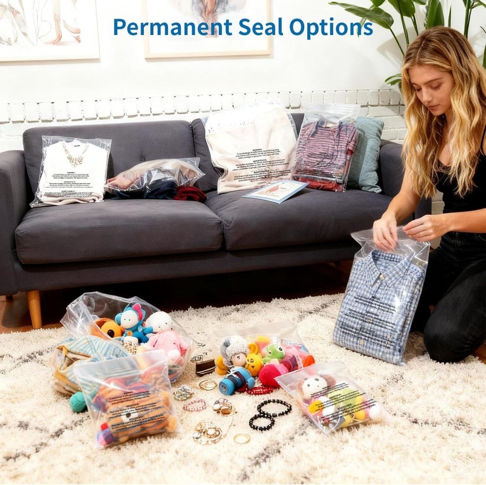 Clear Poly Bags with Suffocation Warning 6x9,9x12,10x13,11x14,12x15,12x20,14x20