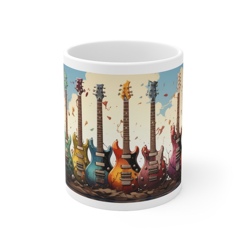 Strings & Sips: The Ultimate Guitar Lover's Mug White Ceramic Mug 11oz