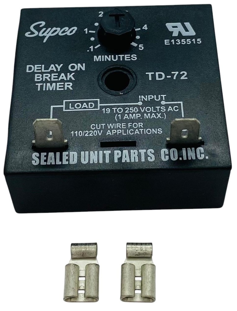 Supco TD72 Time Delay Break Timer | Adjustable 6 Seconds–5 Minutes