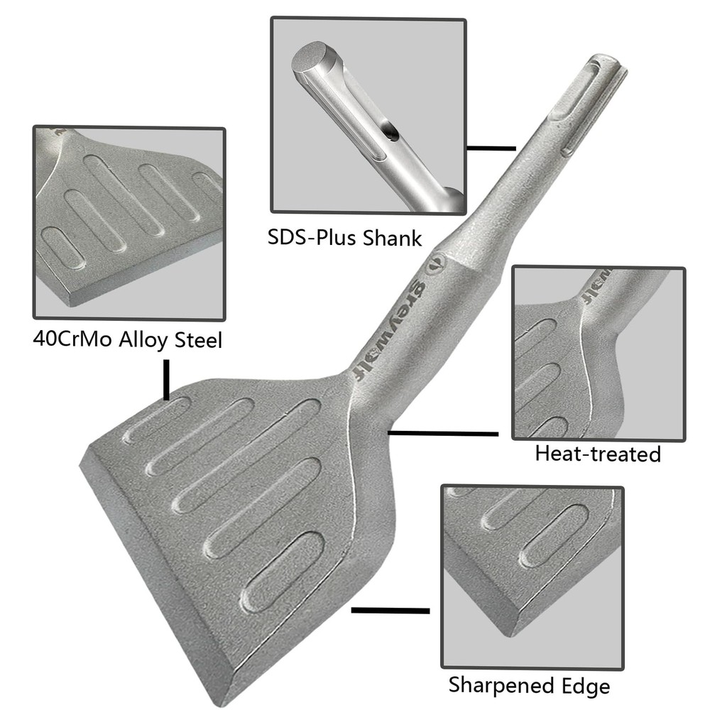Greywolf SDS Plus Chisel Drill Bit, 3 Inch 20° Crank Angle Wide Bend Chisel