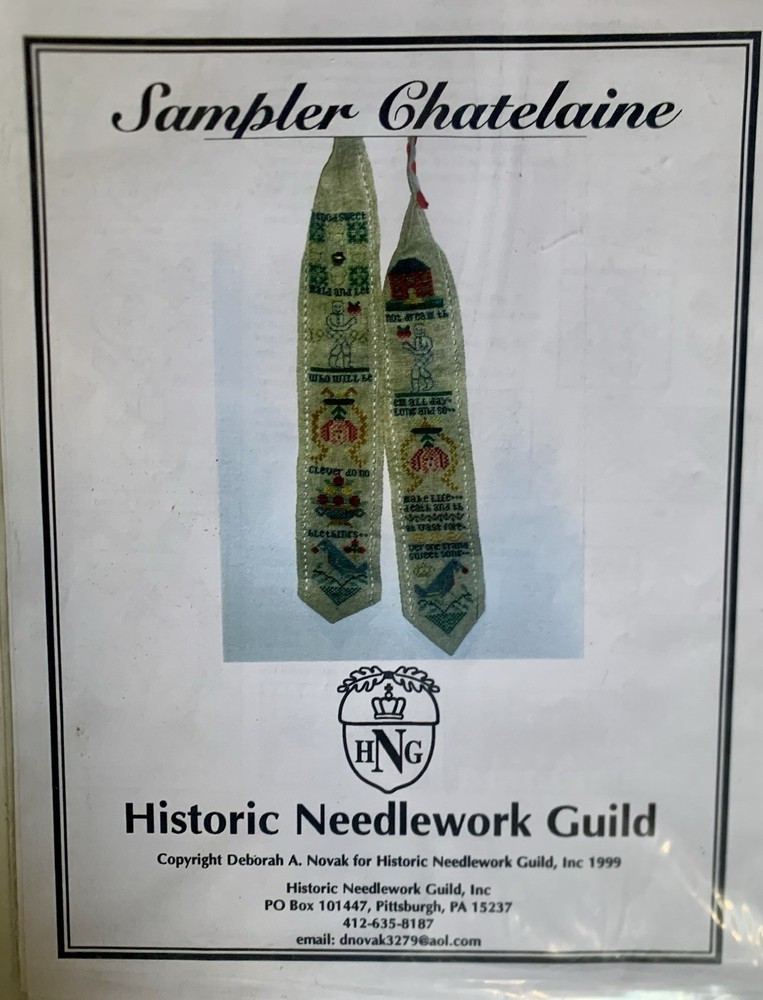 Historic Needlework Guild  Sampler Chatelaine Cross Stitch Chart VTG 1999