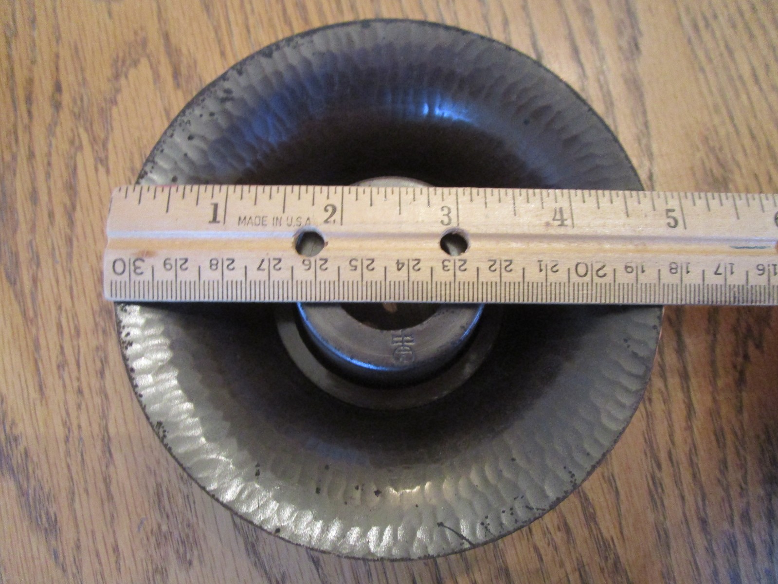 Vtg Inkwell ROYCROFT Signed Ink Well w Lid Arts Crafts Mission Hammered Copper