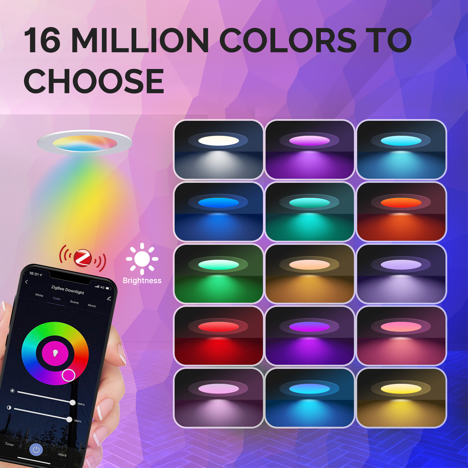 MOES ZigBee Smart LED Downlight Ultrathin Dimmable Spot Bulbs 6W RGB Cool + Warm