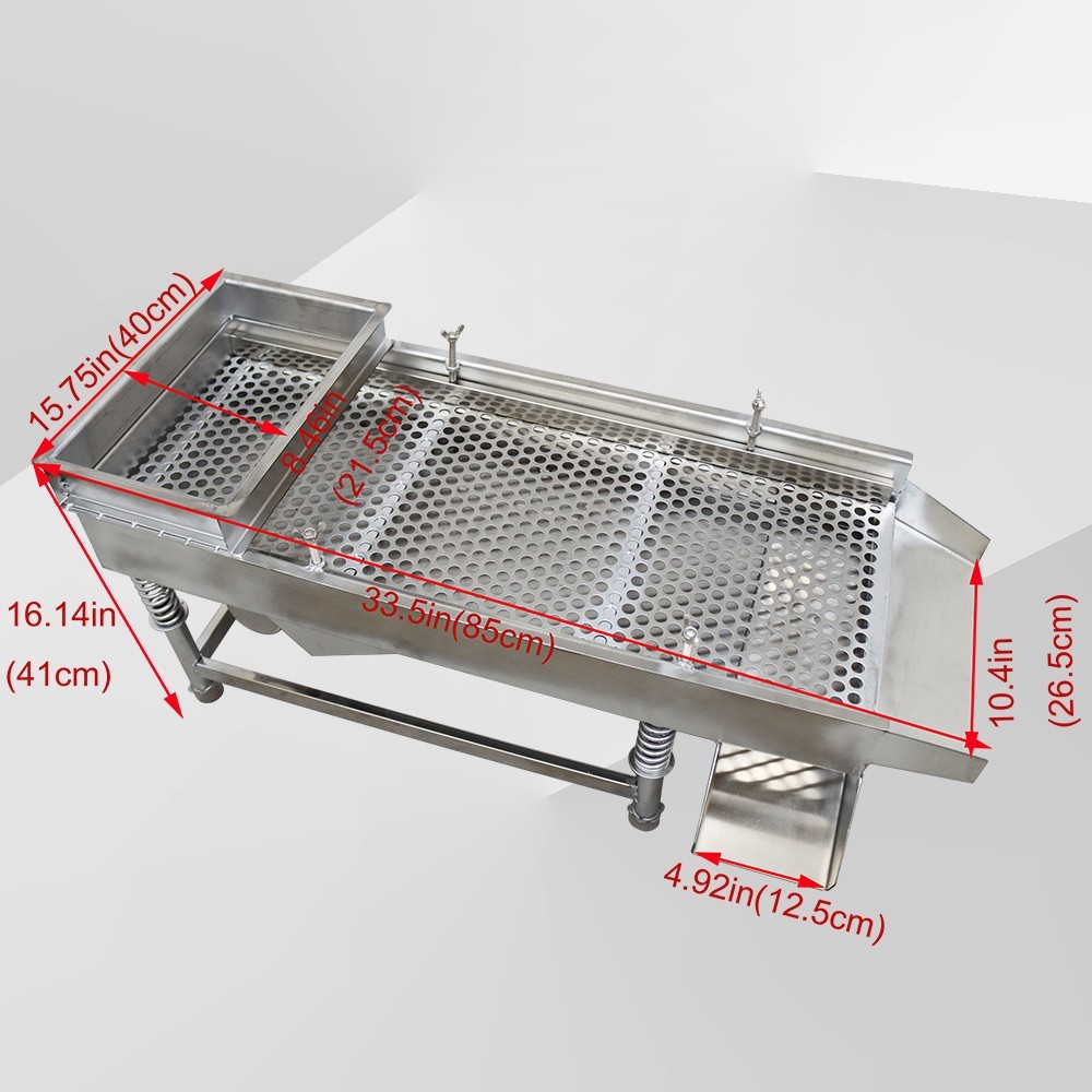 110V Linear Vibrating Sifter with 12mm Screen Straight Vibrating Sieve Shaker