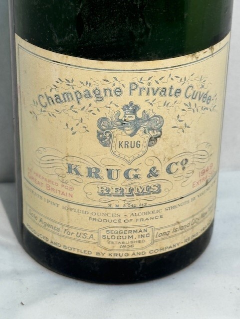 Krug Private Cuvee Extra Sec 750 ml Empty Bottle 1949