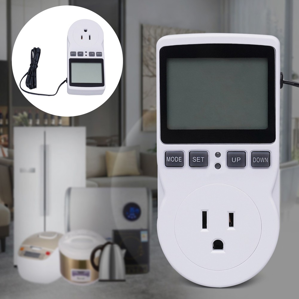 Digital Thermostat Outlet Plug Temperature Controller Socket Heating Cooling