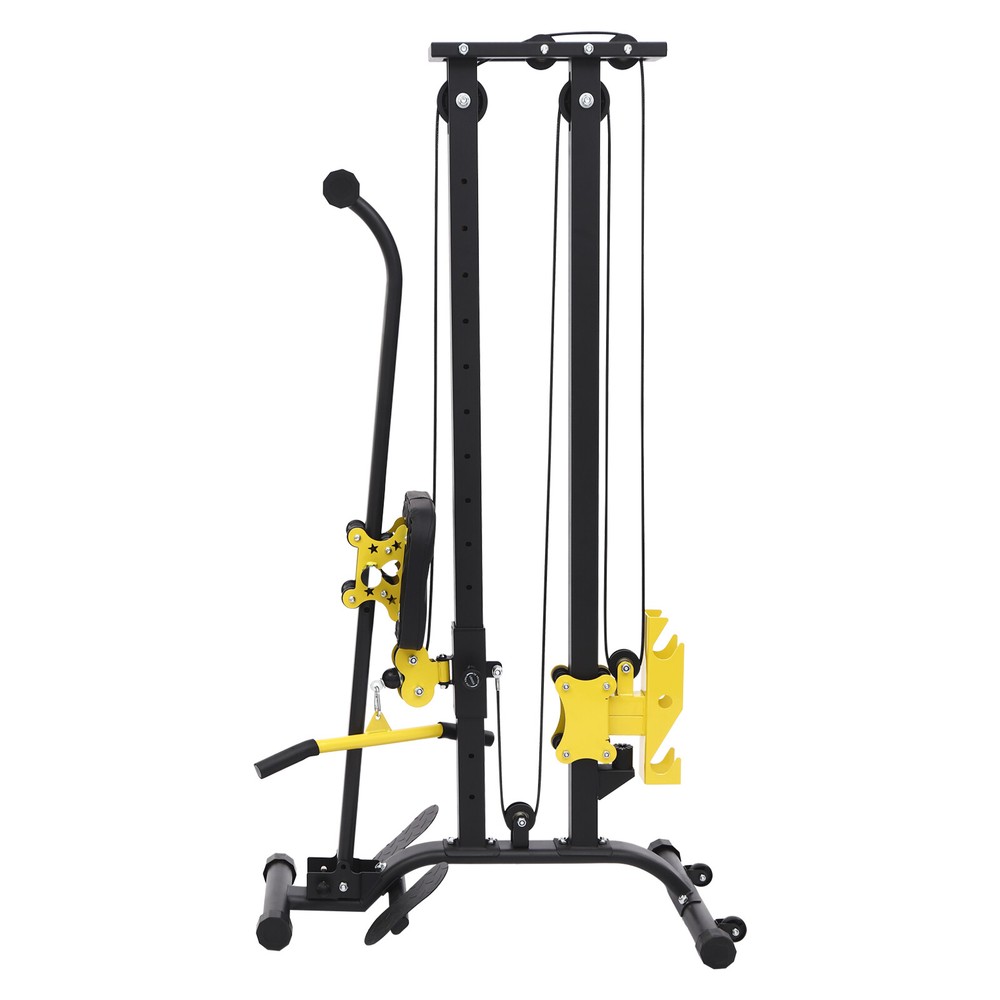 Pull Down Machine Multifunction Low Row Bar Cable Fitness Body Workout Gym US~