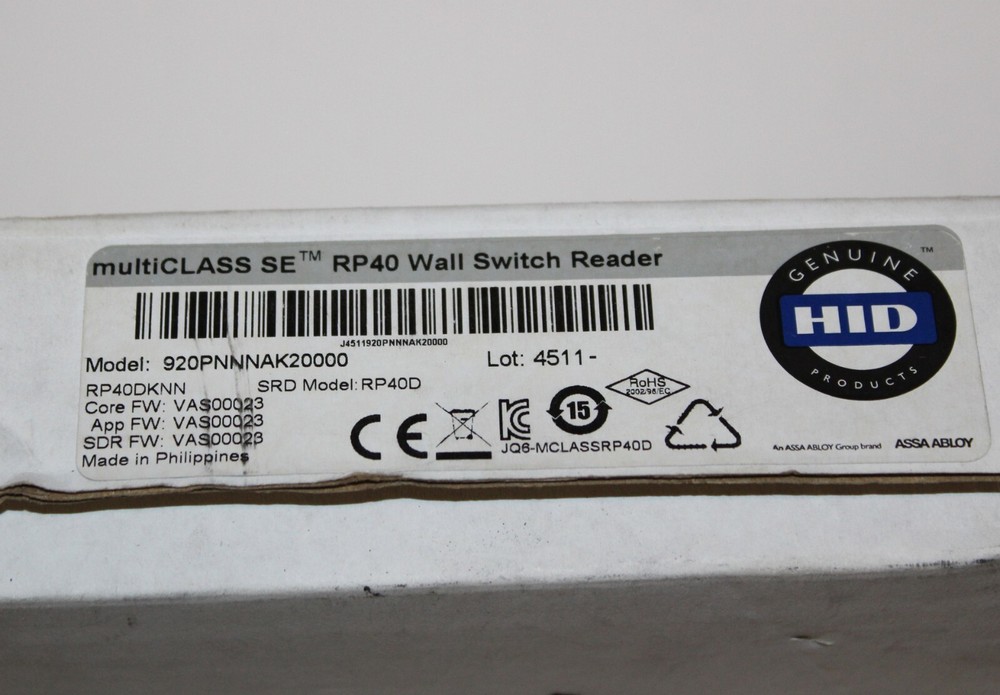 HID multiCLASS SE RP40 Wall Switch Smart Card Reader 920PNNNAK20000