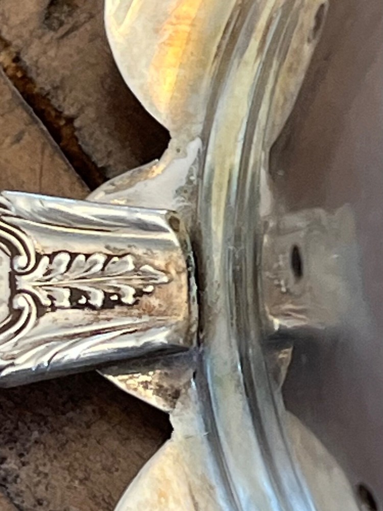 Silver Tea Strainer — with Attached Handles