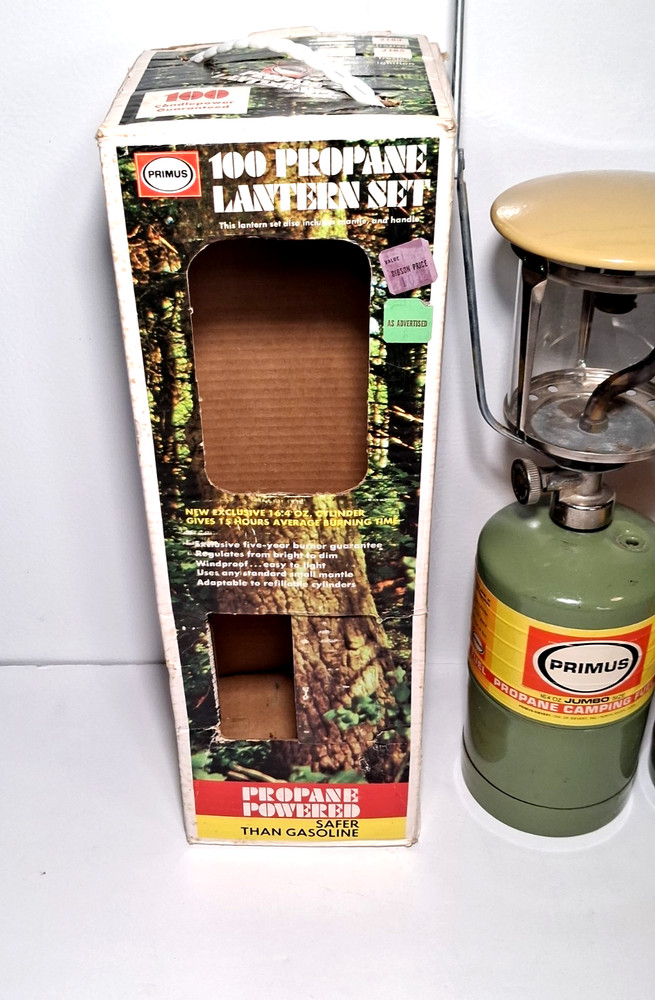 Vintage 1970s Primus 100 Propane Lantern Set