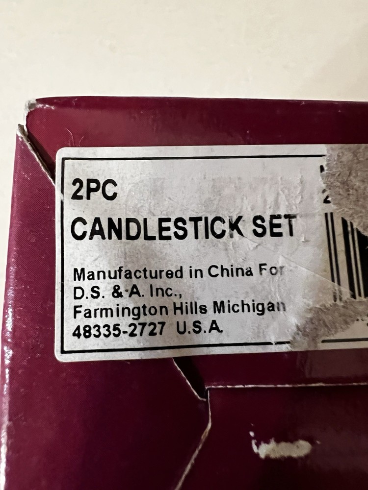 Silverplated Pine Cone Candle Holders Set 2 NIB