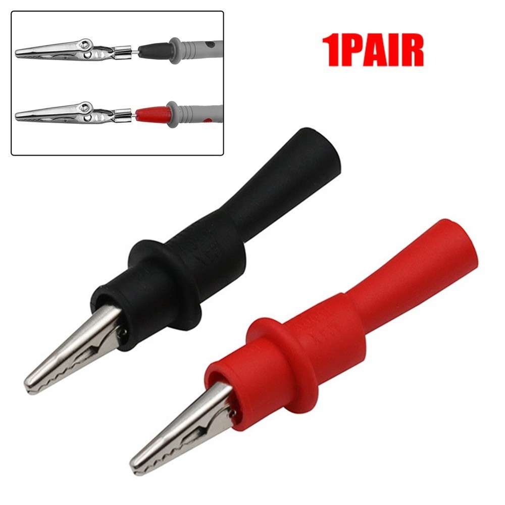 Accessories Clamp Measuring Tools 1Pair For Multi-Meter Tester Red+Black