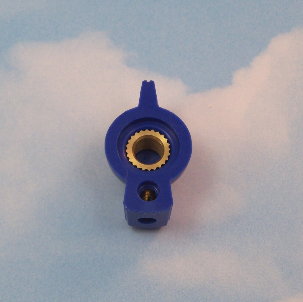 AMP KNOB ~ 5 PC. BLUE ~ WHITE INDICATOR LINE ~ BRASS INSERT ~ US Mfg.