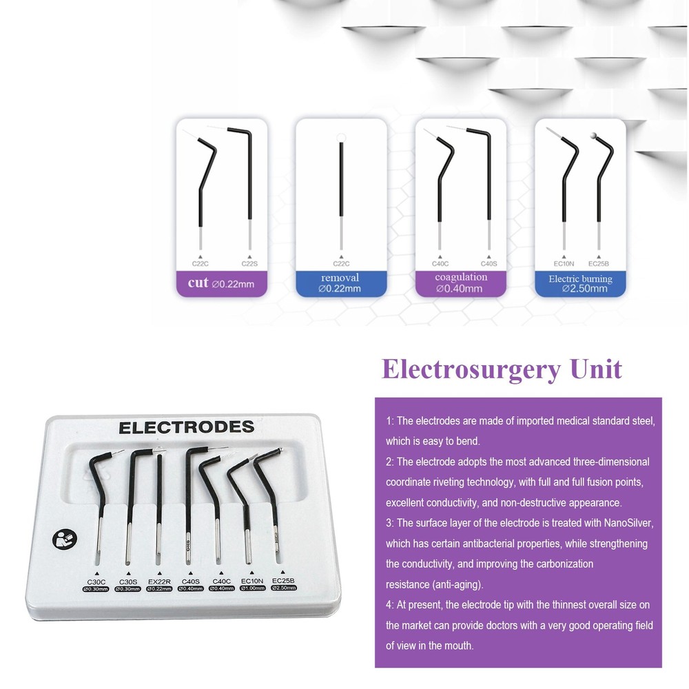 7 PCS SET ES-20 Electrosurgery Electrode Tips