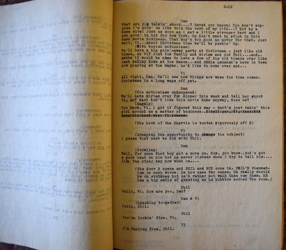 1930 Michael Raffetto "He's a Trouper in Three Acts" Unpublished Original Script