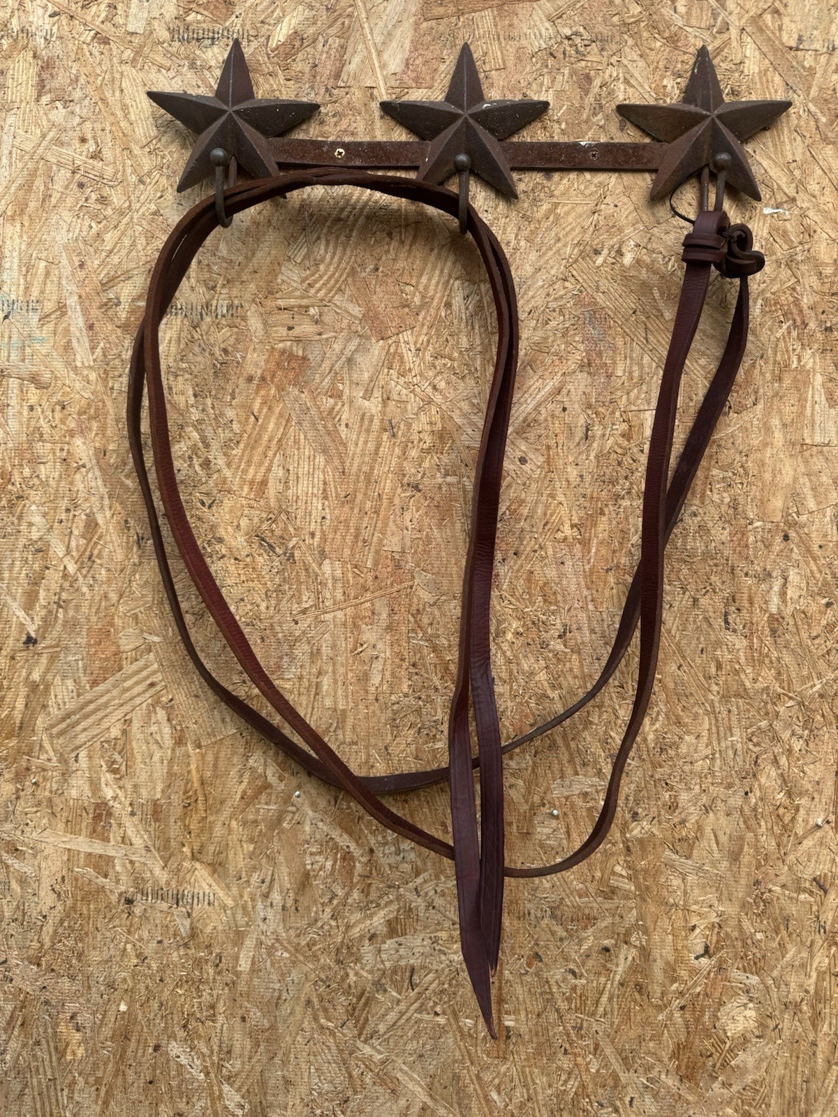 USED WESTERN LEATHER SPLIT REINS LOOP END