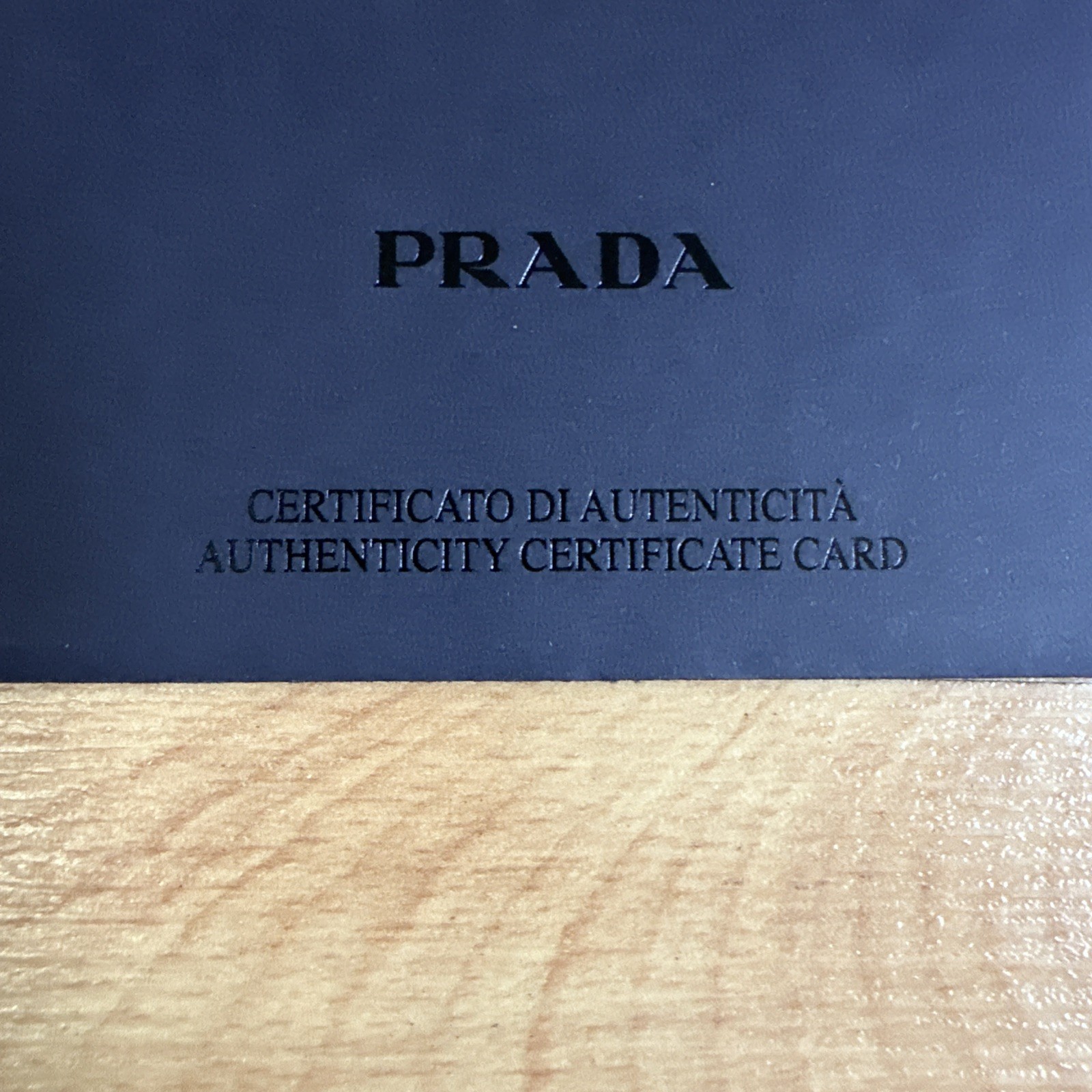 PRADA Certificate of Authenticity COA Plastic Card & Envelope #1BD311 “Cleo” bag