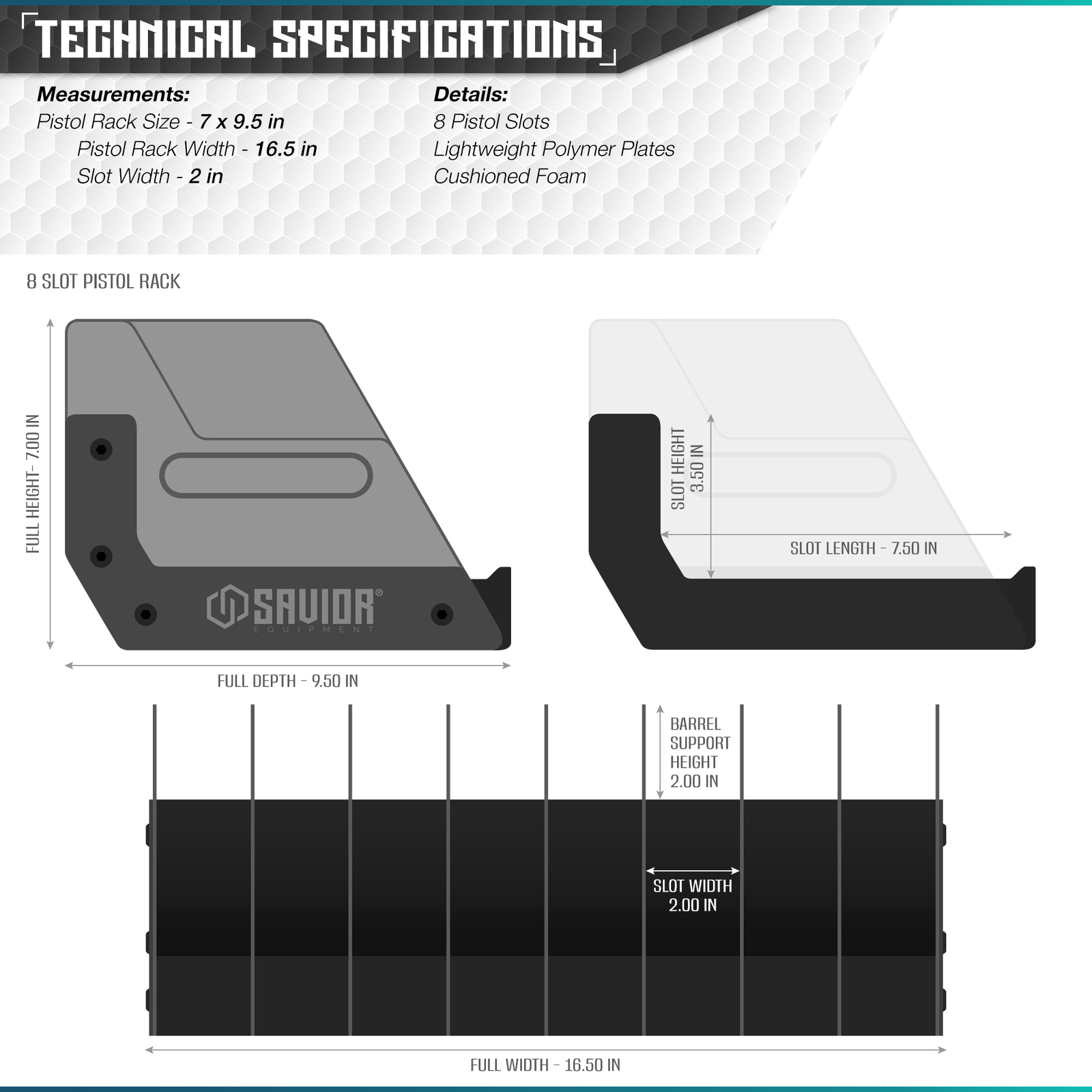 [SAVIOR]4-12 Gun Pistol Rack Revolver Handgun Storage Gun Safe Organizer Display