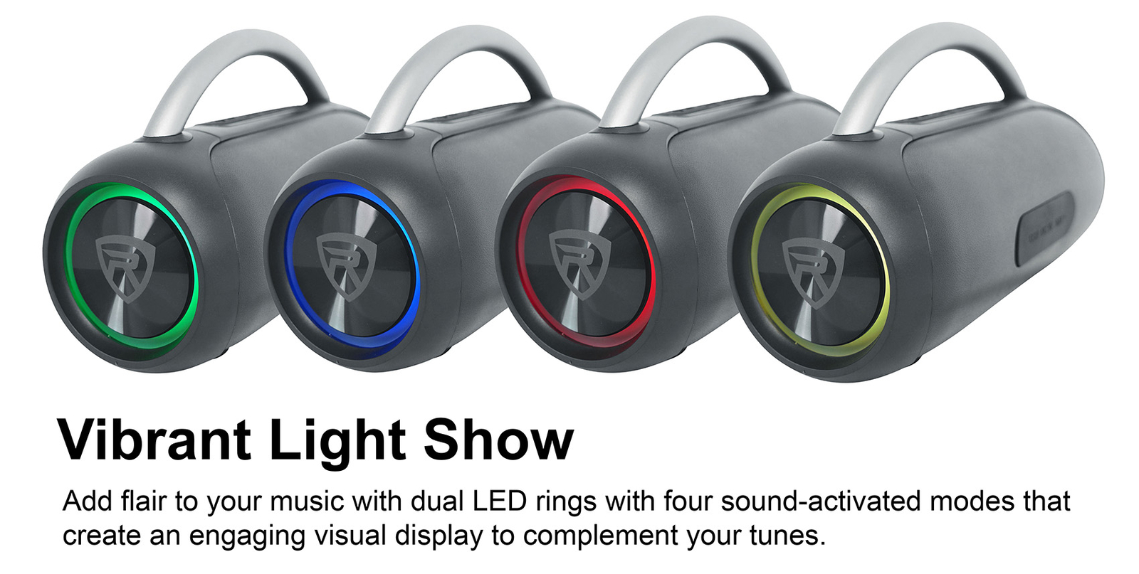 Rockville RPB-D3 Loud Water Resistant Portable Bluetooth Speaker Party Boombox