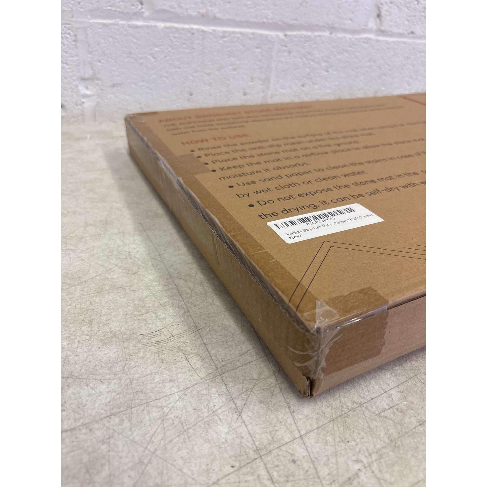 Brosunit Stone Bath Mat, Super Absorbent Quick Dry Non-Slip Mat, 23.5x15.7" Gray