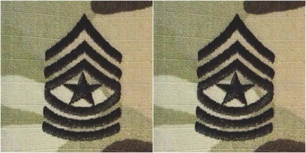 US Army OCP MultiCam Sergeant Major E-9 Rank Sew-On Patch - Pair