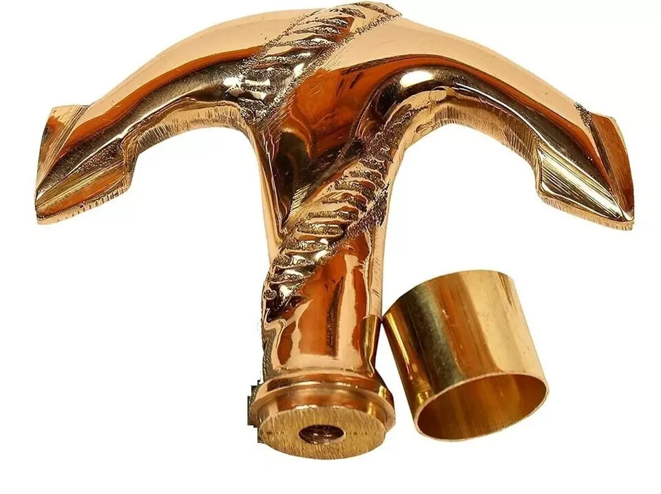 Nautical Solid Brass Anchor Walking Stick Handle anchor head Cane Handle