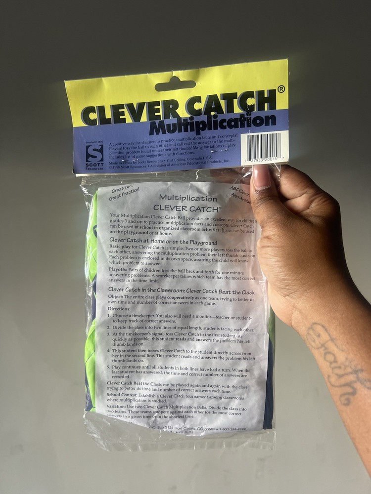 Clever Catch Multiplications 24" Inflatable Math Ball NEW!