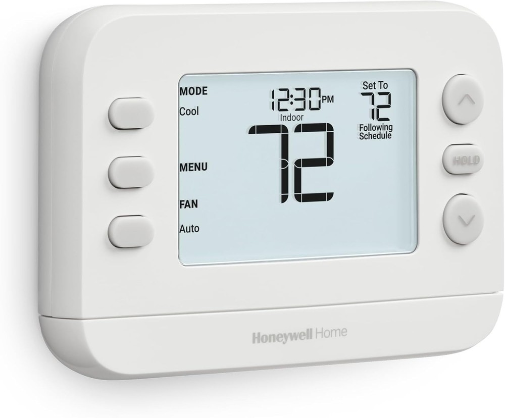 New! Programmable Thermostat, Single-Stage, 1 Heat/1 Cool Compatibility, Flex...