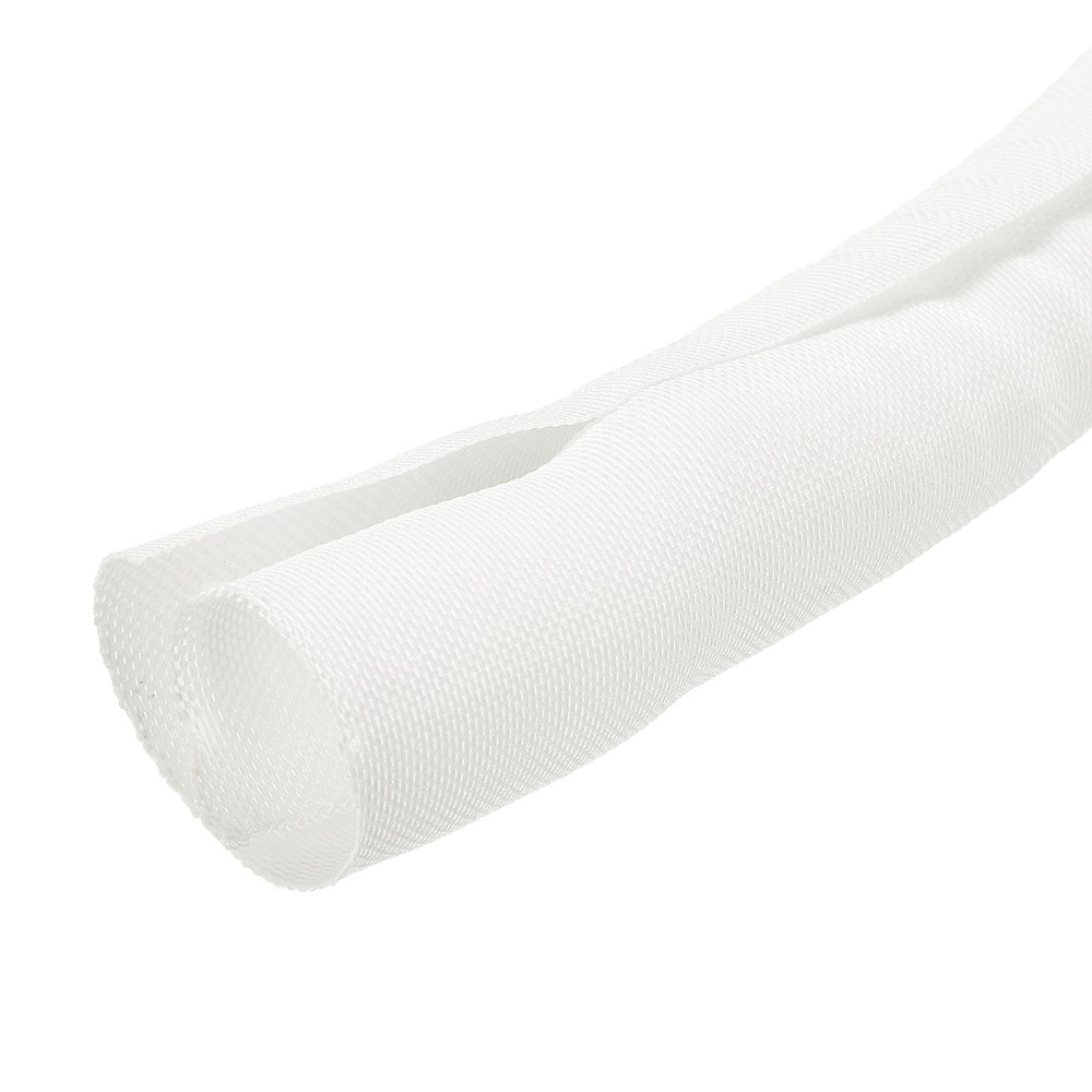 Wire Split Braided Cable Management Sleeve, White (1 1/8" - 10 Feet)