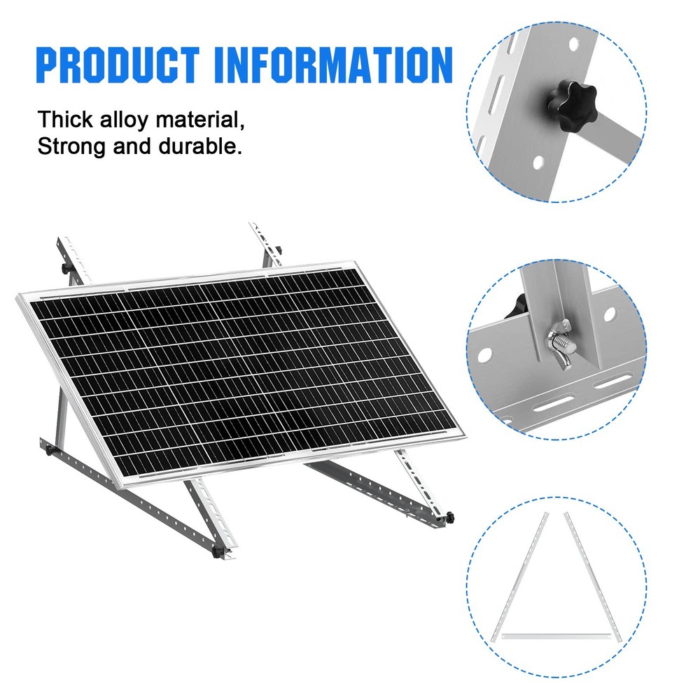 NEW 2 Set 45in 46.5in Solar Panel Mount Brackets Adjustable Tilt Mount Brackets