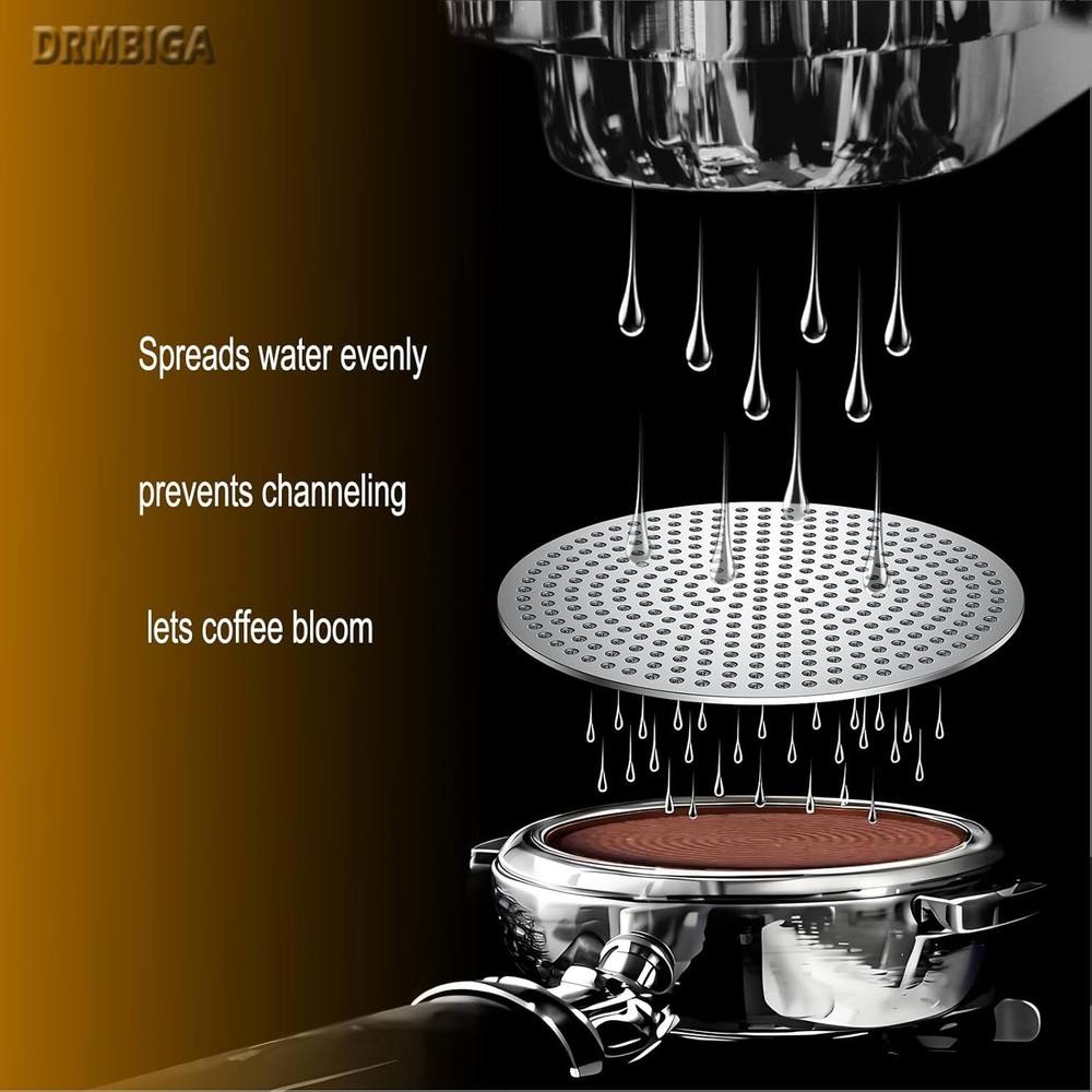 53.3mm Puck Screen 2 Pack - DRMBIGA 3rd Generation Dual-Layer Espresso Filter Sc