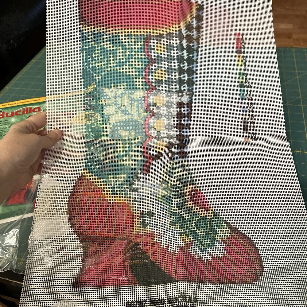 Bucilla Step In Time Victorian Boot Christmas Stocking Needlepoint Kit