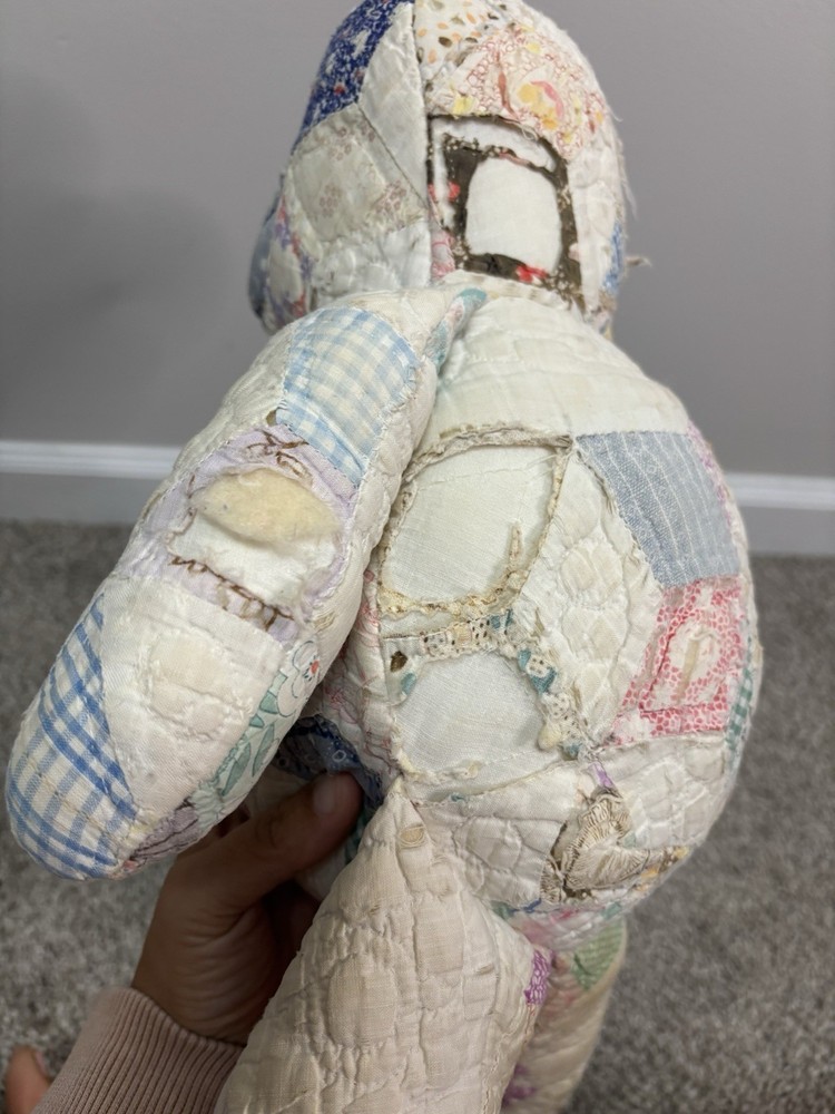 Homemade Patchwork Quilted 20” Mouse Has Been Well Loved