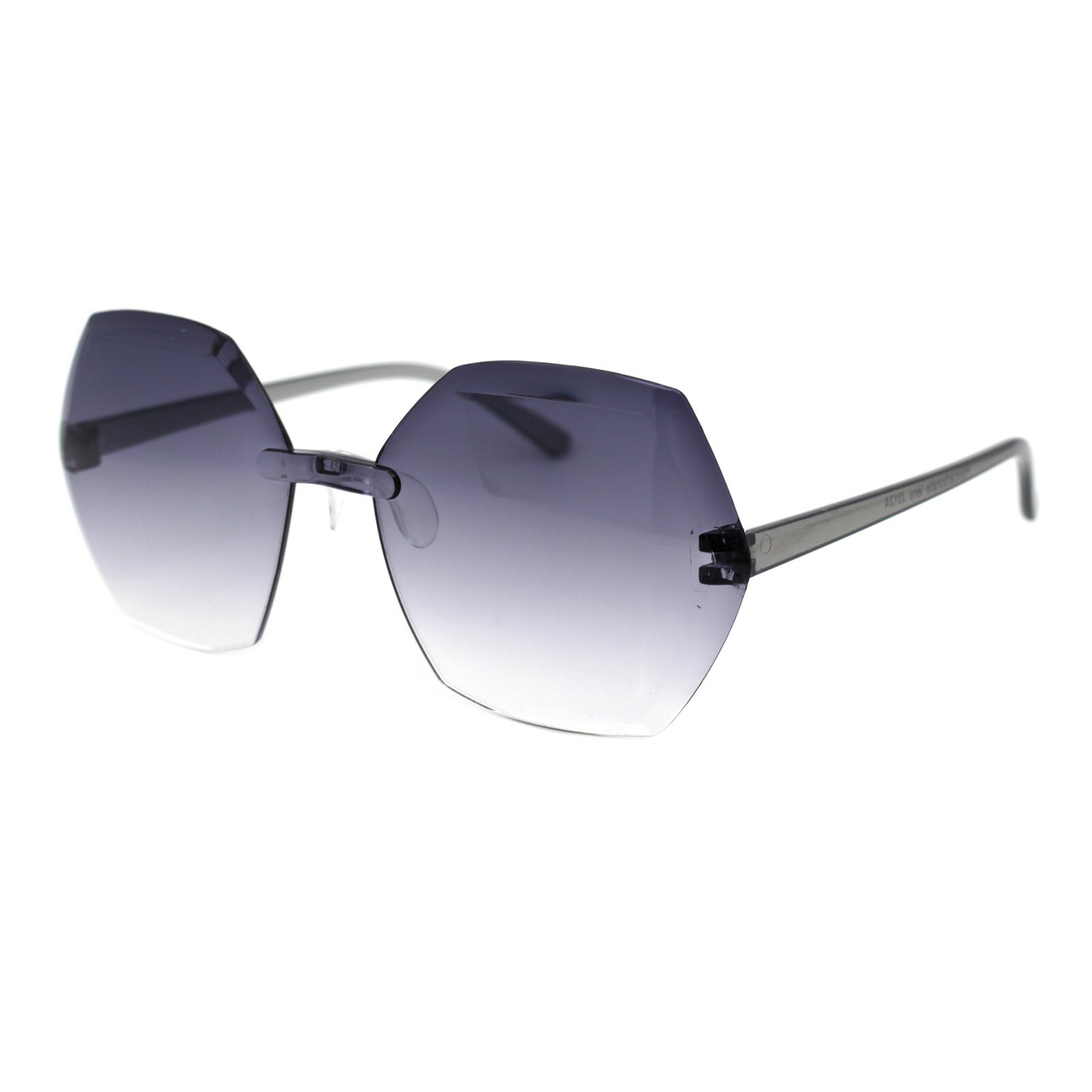 Girls Fashion Sunglasses Stylish Oversized Rimless Hexagon Shape Shades