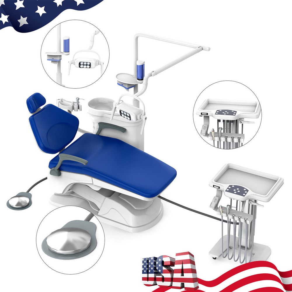 Dental Unit Chair PU Leather Computer Controlled/Delivery Unit &4H Compressor